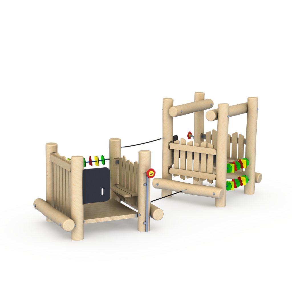 Robinia and steel park bench for parks and promenades